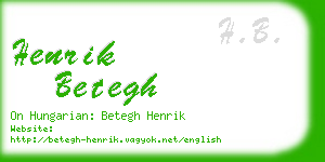 henrik betegh business card